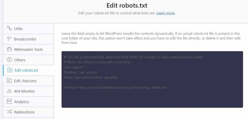 Procedura creazione file robots.txt con Rank Math